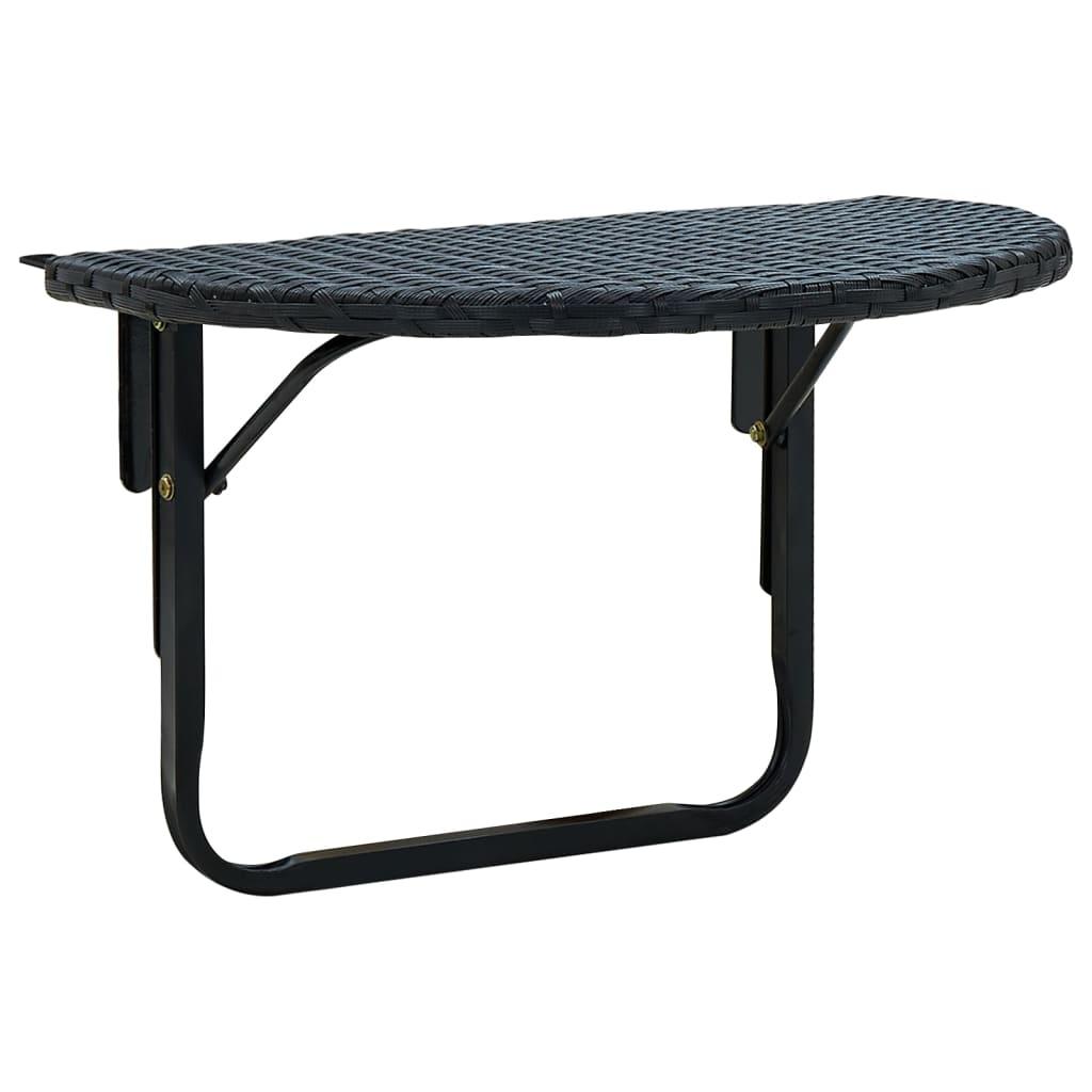 Altanbord 60 x 60 x 32 cm polyrattan sort