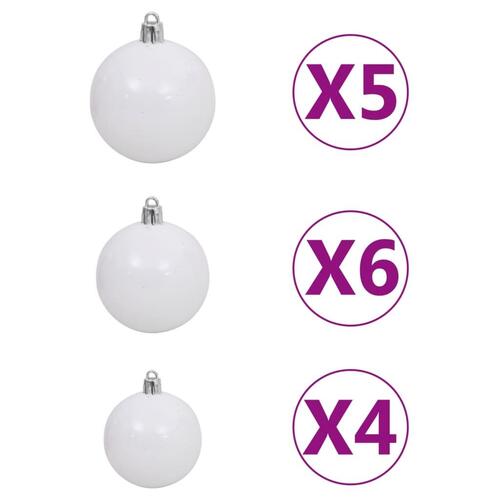 Juleguirlande med LED og kuglesæt 10 m PVC grøn
