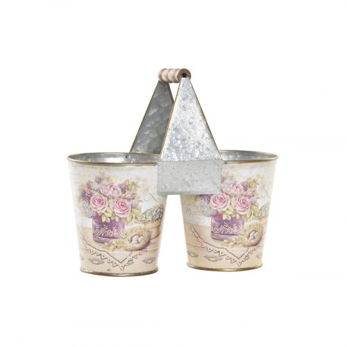 Urtepotte metal - Pink, Shabby Chic 24 × 12 × 23 cm