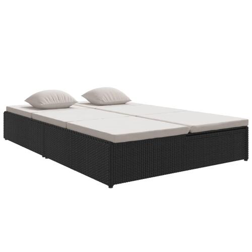 Fleksibel soleng med hynder polyrattan sort