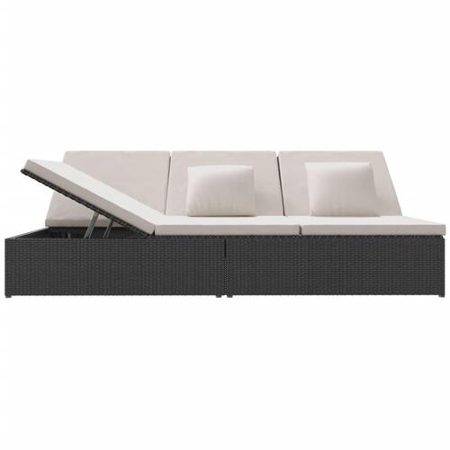 Fleksibel soleng med hynder polyrattan sort