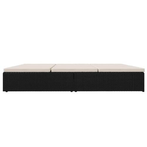 Fleksibel soleng med hynder polyrattan sort