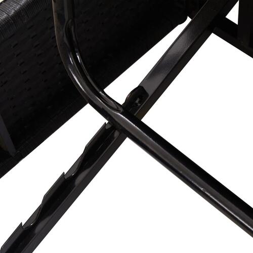 Fleksibel soleng med hynder polyrattan sort