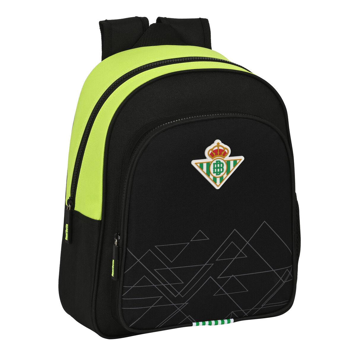 Real Betis Balompié skoletaske - sort/lime 28 × 34 × 10 cm