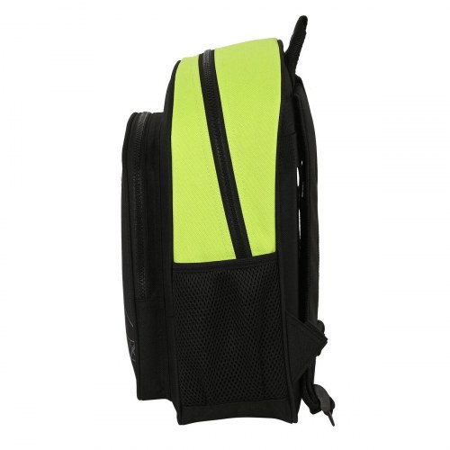 Real Betis Balompié skoletaske - sort/lime 28 × 34 × 10 cm