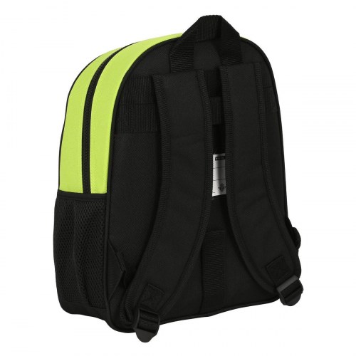 Real Betis Balompié skoletaske - sort/lime 28 × 34 × 10 cm