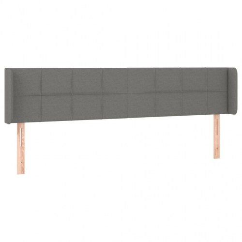 Sengegavl med kanter 163 x 16 x 78/88 cm - mørkegrå