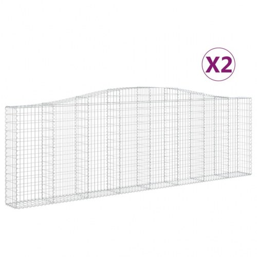 Buede gabionkurve 2 stk. 400x30x120/140 cm galvaniseret jern