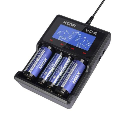 Batteroplader Xtar VC4 Batterier x 4