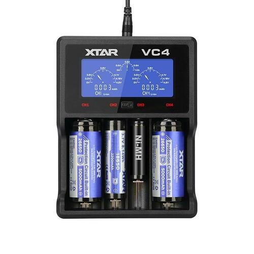 Batteroplader Xtar VC4 Batterier x 4