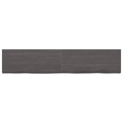Væghylde 200x40x(2-6) cm behandlet massivt egetræ mørkebrun