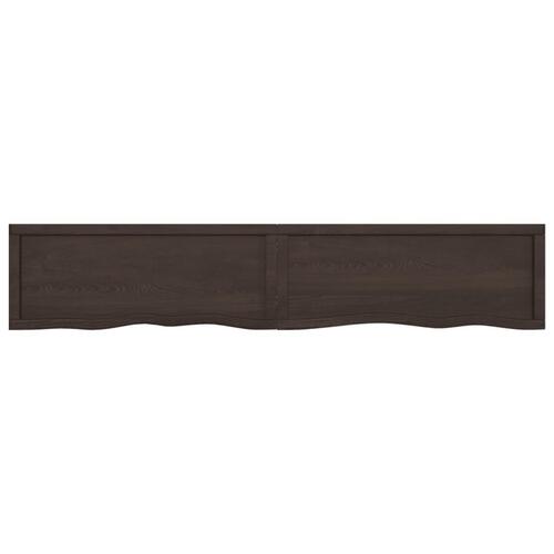 Væghylde 200x40x(2-6) cm behandlet massivt egetræ mørkebrun