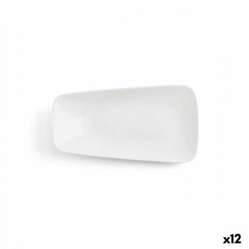 Ariane Vital rektangulær middagstallerken, hvid keramik 24 × 13 cm (12 stk.)