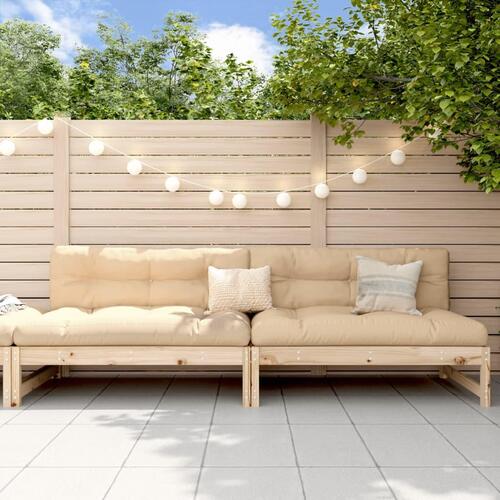 Midtermoduler til havesofa 2 stk. 120x80 cm massivt fyr grå