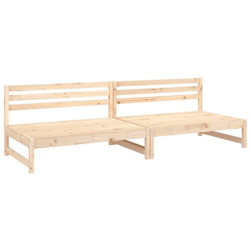 Midtermoduler til havesofa 2 stk. 120x80 cm massivt fyr grå