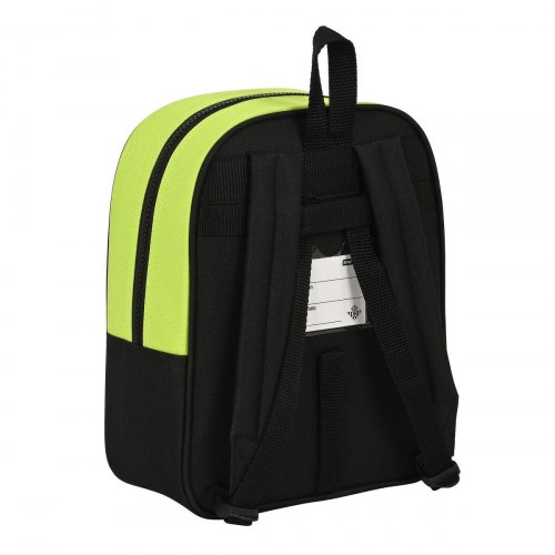 Real Betis Balompié skoletaske - sort/lime, 22 × 27 × 10 cm