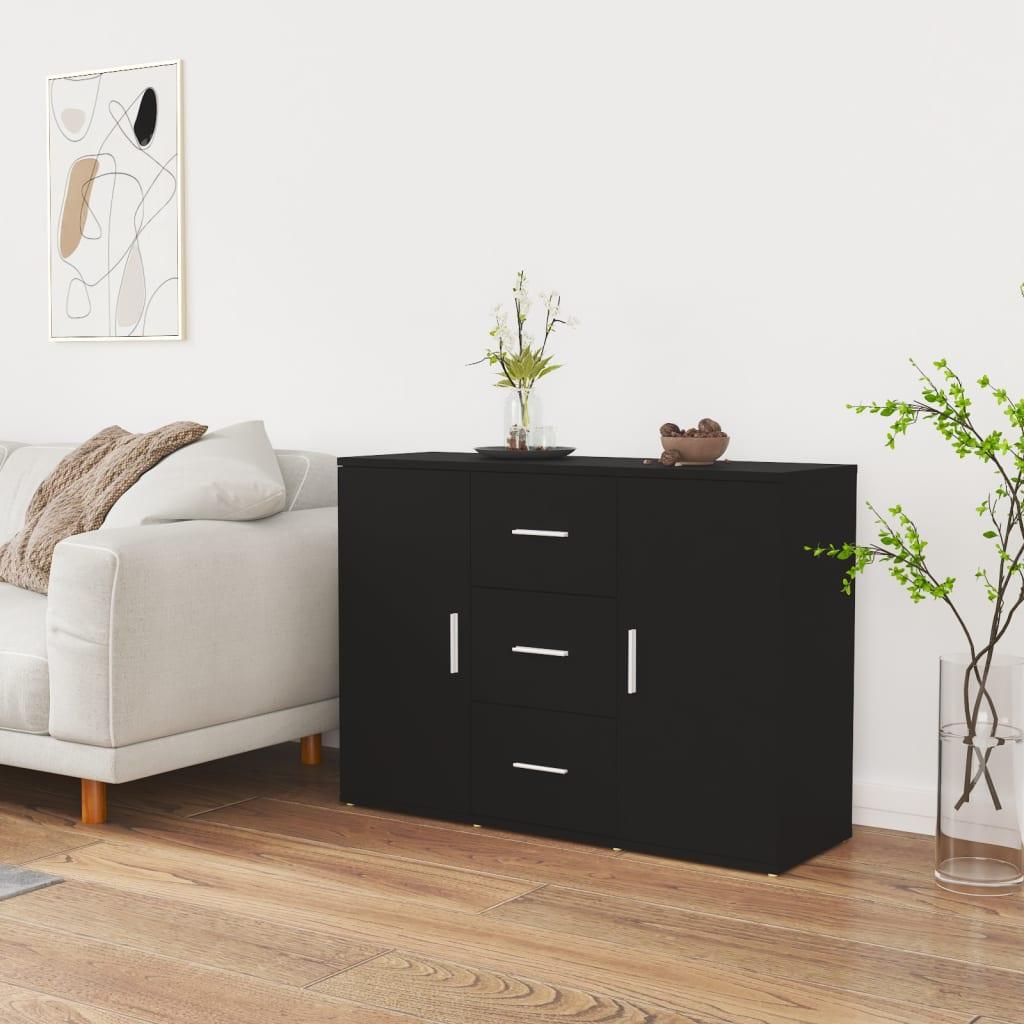 Skænk 91X29,5X65 Cm Konstrueret Træ - Sort