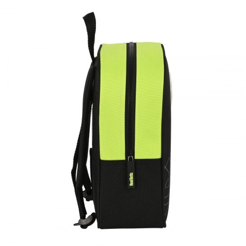 Real Betis Balompié skoletaske - sort/lime, 22 × 27 × 10 cm