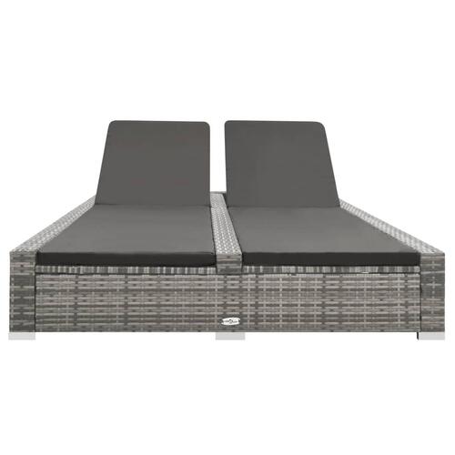 Dobbelt solseng polyrattan grå