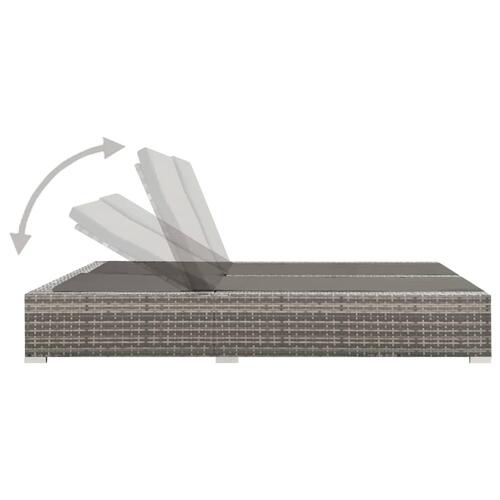 Dobbelt solseng polyrattan grå