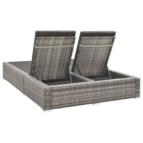 Dobbelt solseng polyrattan grå