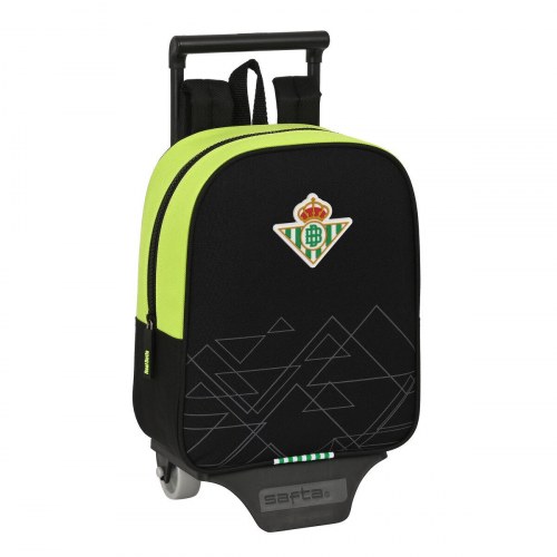 Real Betis Balompié skolerygsæk med hjul - sort/lime 22 × 27 × 10 cm
