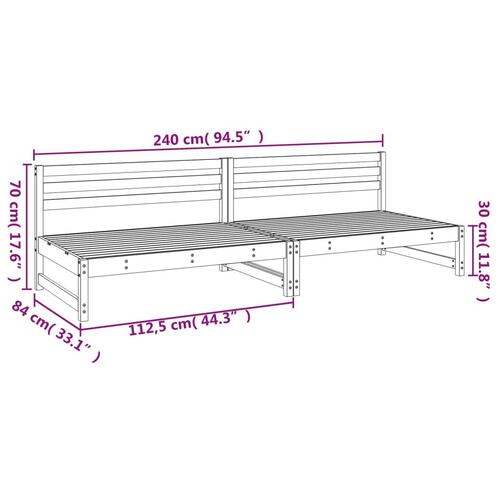 Midtermoduler til havesofa 2 stk. 120x80 cm massivt douglasgran