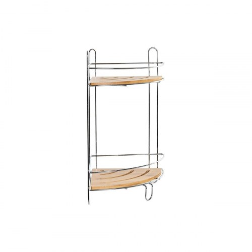 Hjørnemøbel - bambus og krom, 2 hylder, 19,5 × 19,5 × 36,5 cm
