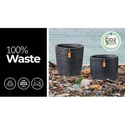 Capi krukke Waste Rib 46x58 cm lav grå