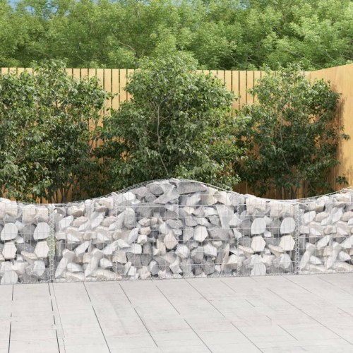 Buede gabionkurve - 5 stk. 200×30×60/80 cm i galvaniseret jern