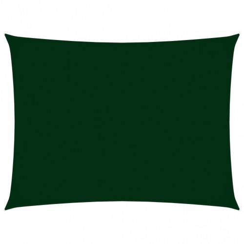 Solsejl 4x6 m rektangulær oxfordstof mørkegrøn