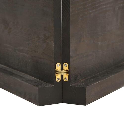 Væghylde 220x50x(2-6) cm behandlet massivt egetræ mørkebrun