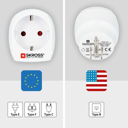 Adapter Skross 1500203-E Europæisk USA