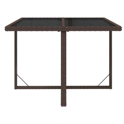Havebord 109x107x74 cm polyrattan og glas brun