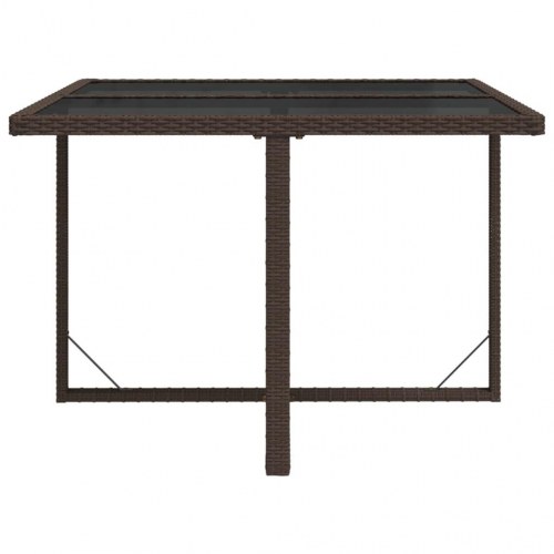 Havebord 109x107x74 cm polyrattan og glas brun