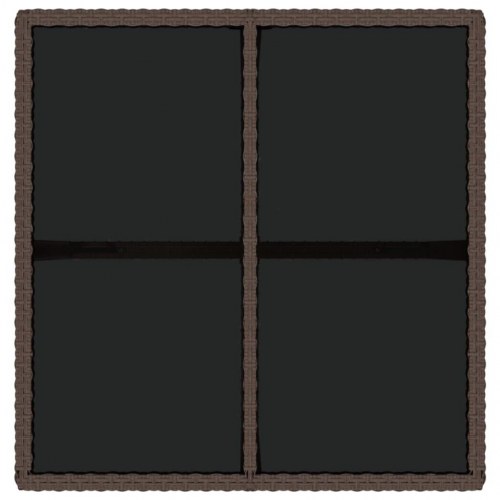Havebord 109x107x74 cm polyrattan og glas brun