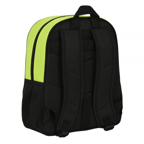 Real Betis Balompié skoletaske - 32 × 38 × 12 cm - sort/lime