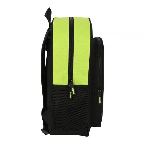Real Betis Balompié skoletaske - 32 × 38 × 12 cm - sort/lime