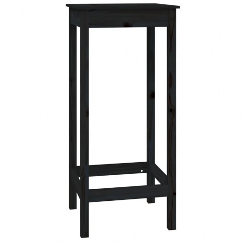 Barbord 50x50x110 cm massivt fyrretræ sort