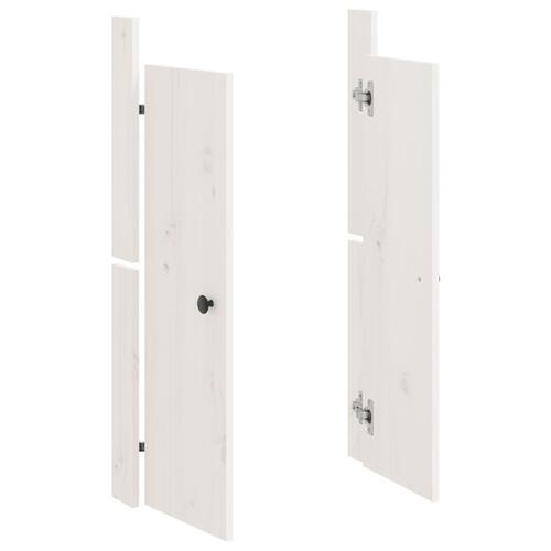 Låge til udendørs køkkenskab 50x9x82 cm massivt fyrretræ hvid