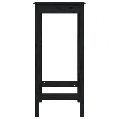 Barbord 50x50x110 cm massivt fyrretræ sort