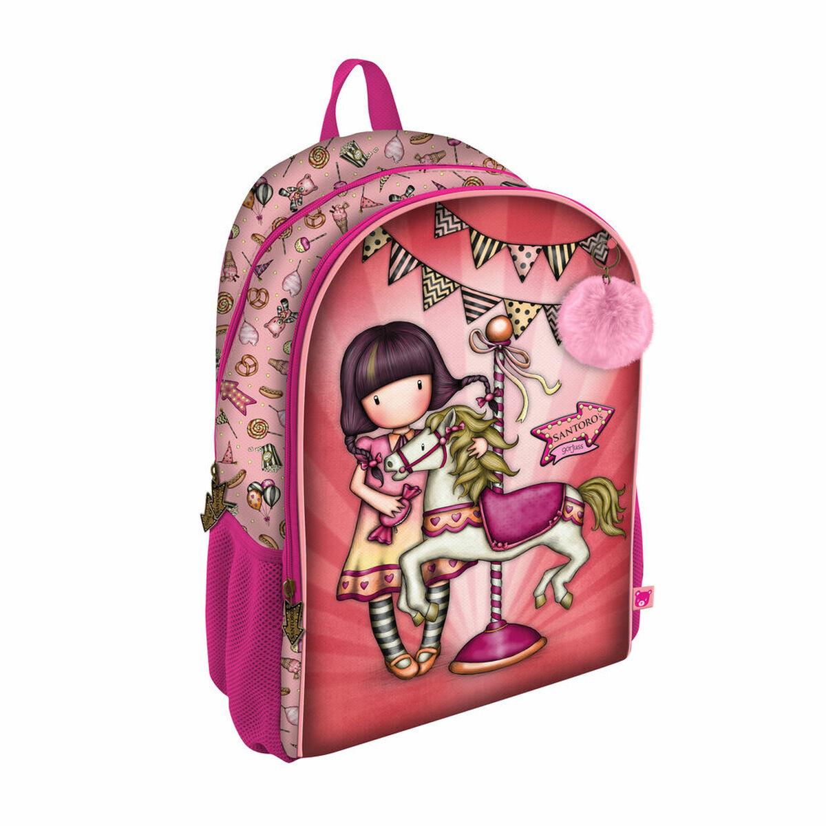 Skoletaske Gorjuss Carousel Laksefarvet