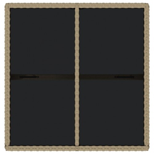 Havebord 109x107x74 cm polyrattan og glas beige