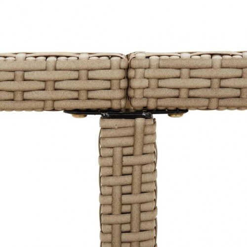 Havebord 109x107x74 cm polyrattan og glas beige