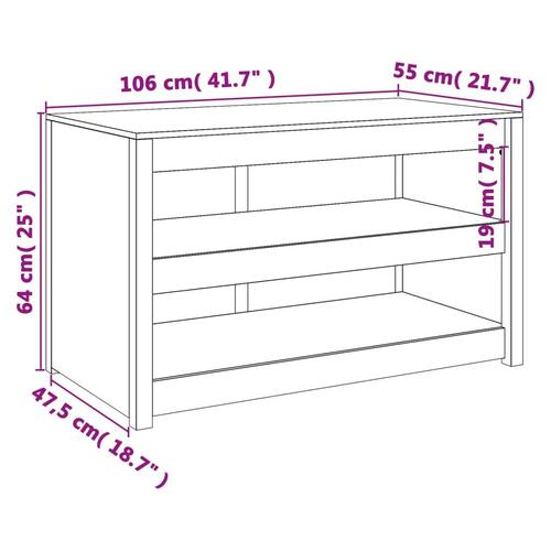 Udendørs køkkenskab 106x55x64 cm massivt fyrretræ