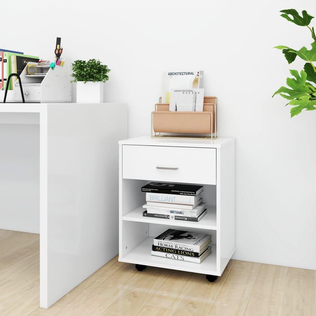 Rulleskab 46x36x59 Konstrueret Træ Hvid