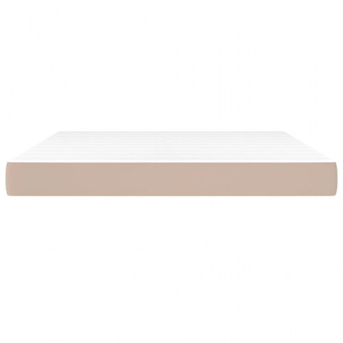 Springmadras med pocketfjedre - medium 160×200×20 cm, kunstlæder cappuccino
