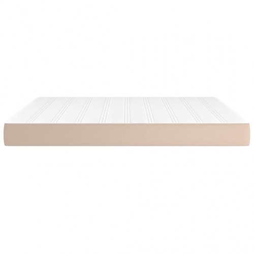 Springmadras med pocketfjedre - medium 160×200×20 cm, kunstlæder cappuccino