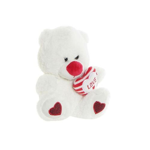 Bamse Hvid Rød Plastik Børns 17,5 x 15 x 20 cm