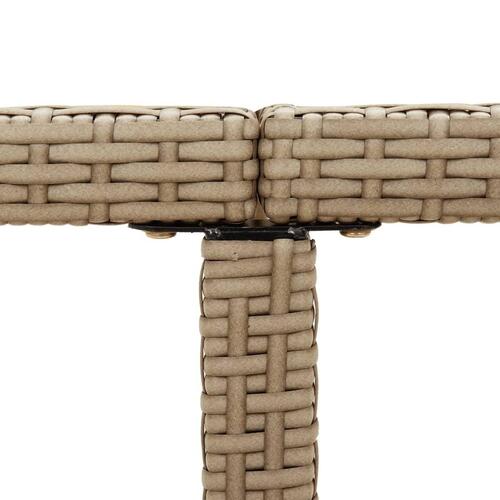 Havebord 109x107x74 cm polyrattan og massivt akacietræ beige